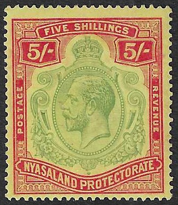 Nyasaland 1921 keyplates - 1921-33,