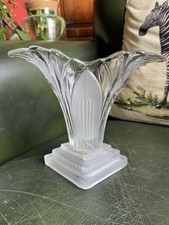 1930's Art Deco Walther And Sohne Art Deco 'Greta' Vase clear and frosted glass 