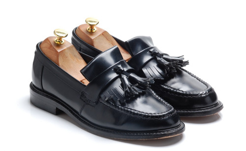 Loake black tasselled loafers - tasselled,