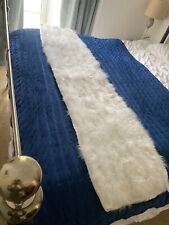 Designer White Feather Runner Luxury Luxe Bed Sofa Throw Company Like the Oka On