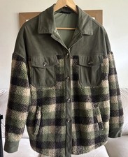 Green Plaid Patchwork Shacket
