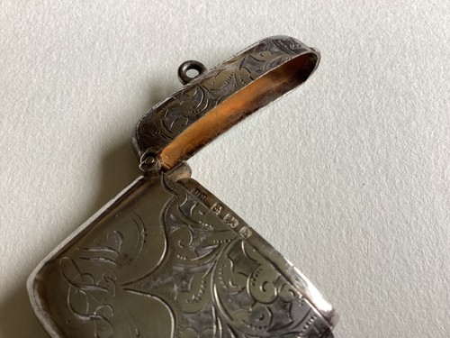 Antique solid silver vesta - solid,