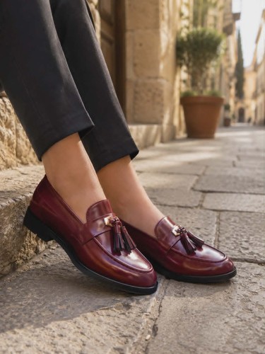 Ladies burgundy faux leather - burgundy,