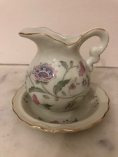 Ceramic Floral Jug and Basin