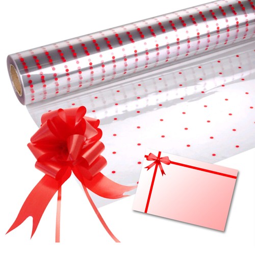 Red dot cellophane - red, gift