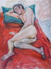Pastel Painting Nude Male