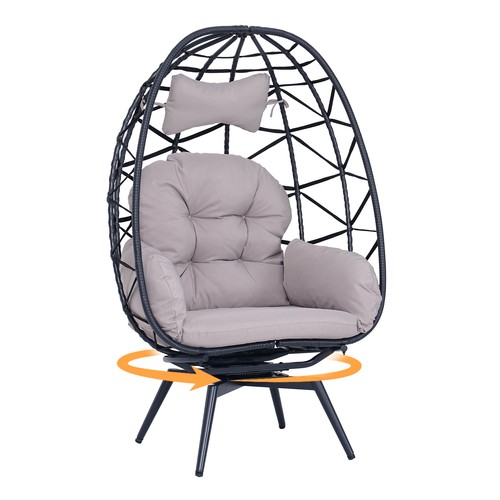 360 swivel rattan egg chair - rattan,