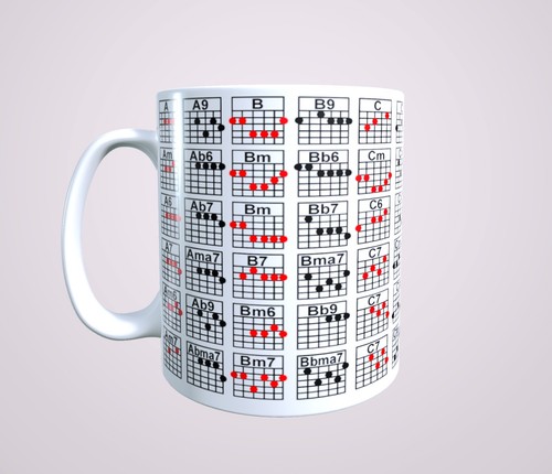 Guitar chord chart mug can - mug,