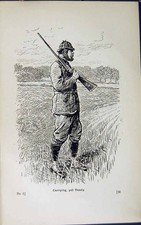 Antique Print Ref.812 1889 Art Shooting Charles Lancaster Hunting Sport Gun