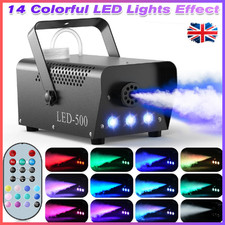 500W LED Smoke Fog Machine RGB Color Stage Fogger Effect Halloween Disco Club