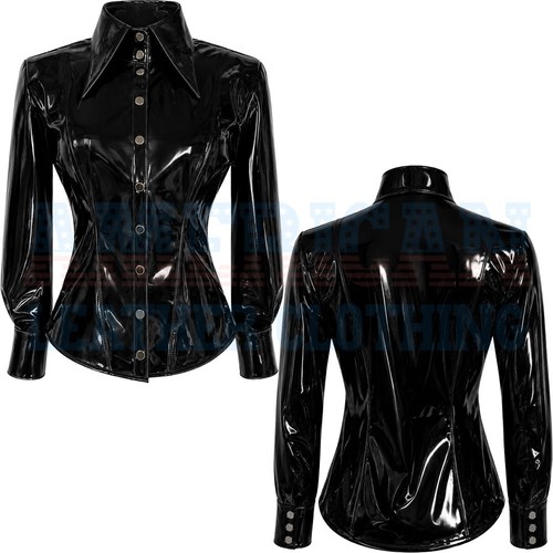 Black glossy pvc vinyl - black,