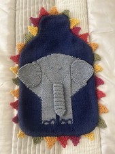 Novelty Elephant Knitted Hot Water Bottle Cover only.  36.5 x 22cm.  2 Litre.