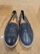 Women's  Ex Dune Navy Leather Loafers. Size 6UK 