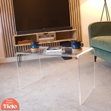 Clear Acrylic Plastic Coffee Table Hygienic Easy Clean Living Room Table