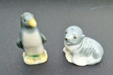2 X WADE WHIMSIES POLAR ANIMALS 1956-59 KING PENGUIN & BABY SEAL VGC
