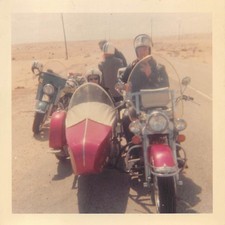 Vintage 1966 Harley-Davidson Electra Glide Motorcycle 1960s Photo Sidecar Couple