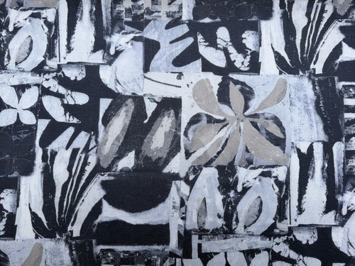 Art stamp black grey floral - stamp,