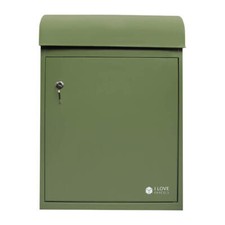 GREEN FRONT ACCESS WALL MOUNTABLE SECURE PARCEL BOX LOCKABLE GRADE B RRP £179.99