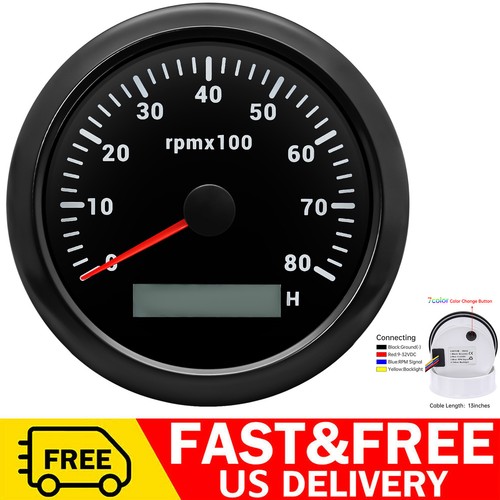 85mm black tachometer - 85mm,