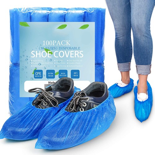 Blue shoe protectors - shoe,