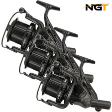 3 x NGT XT-8000 Big Pit Reels Carp Fishing Black Front Quick Drag Reels