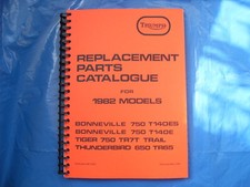 TRIUMPH T140ES,T140E,TR7T,TR65 PARTS BOOK -1982 MODELS- COMPREHENSIVE PARTS BOOK