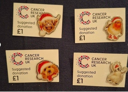 Cancer research pin badges - x1,
