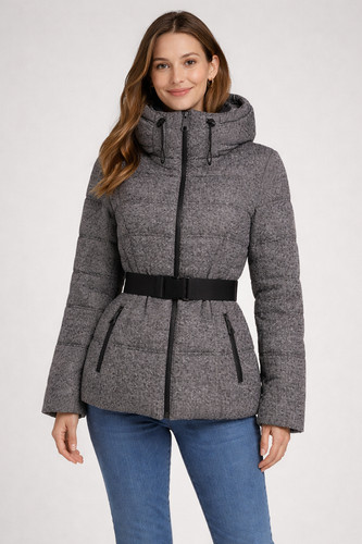 Zara tweed feather down puffer - zara,