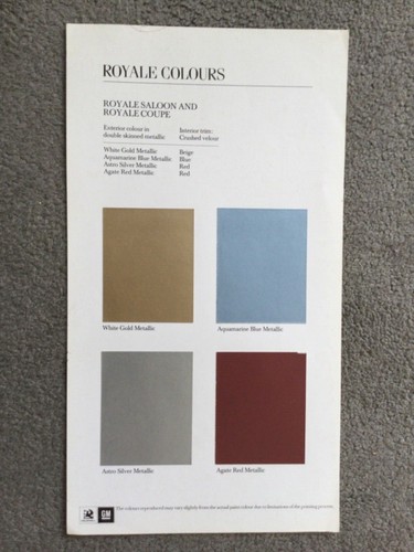 Vauxhall royale colours flyer - royale,