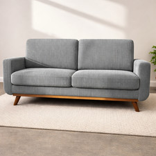 Stylish Grey Corduroy Sofa –