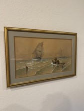 Sailing Ships in Stormy Sea -