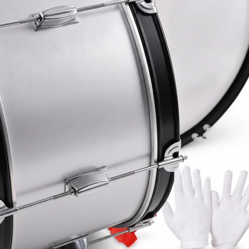 Kids marching bass drum with - bass,