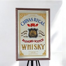 Chivas Regal Whisky Style Wooden Framed Large Mirror | Pub Mirror 44cm X 64cm
