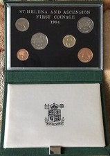 St Helena & Ascension Island 1984 1 Penny ~ £1 Pound Proof Coin Collection Set