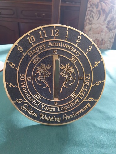 Decorative brass sundial 50th - decorative,