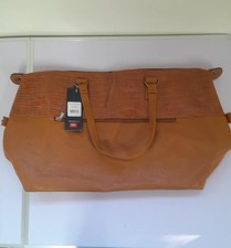 Cotton Traders Weekend Holdall Bag Tan Faux Leather New With Tags Mock Croc