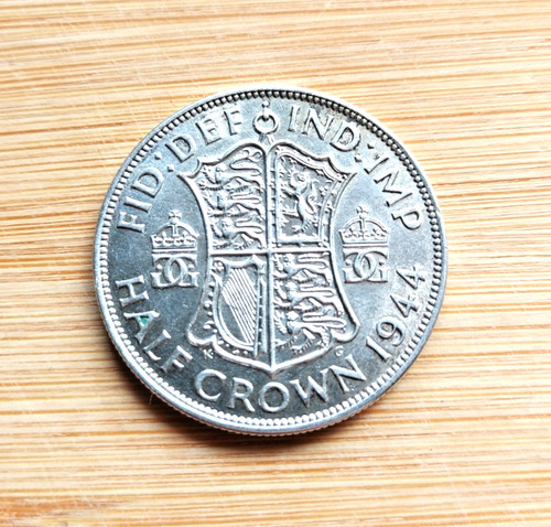 1944 half crown coin - half,