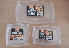 Clear Square Rectangle Plastic Plates Party Event BBQ Buffet Wedding Value!