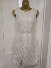 WHISTLES  White Shiny Bodycon  Dress SIZE UK 10.   Z6