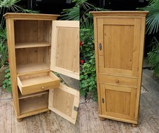 ? Superb! Old Antique Pine 2 Door Cupboard-Linen/Larder/Home Office/Bathroom ?