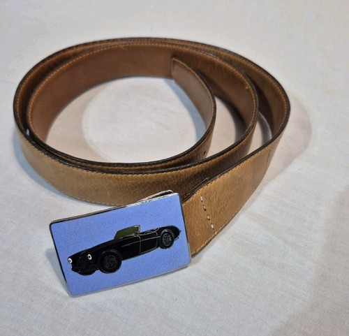 Leather belt with - leather,