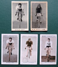 1932 & 1933 GODFREY PHILLIPS Tobacco Cards:  AUSTRALIAN CYCLISTS  x 5