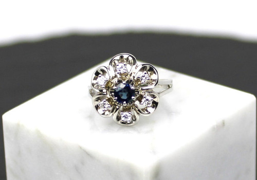 Sapphire diamond ring - sapphire,