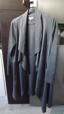 ladies grey  waterfall suede effect cardigan/jacket from la marey london-medium