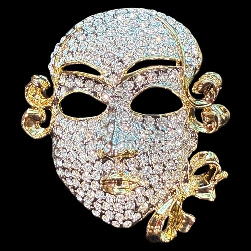 Vintage gold tone crystal pave - vintage,