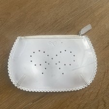 Anya Hindmarch White Patent Pouch Card Coins Wallet Clutch 