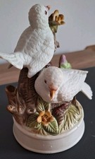 Two White Doves Perched On A