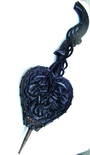 Antique fire bellows - fire, black