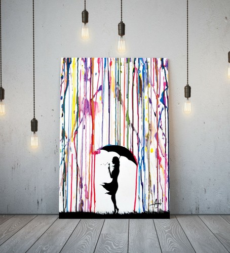 Banksy coloured rain girl - banksy,