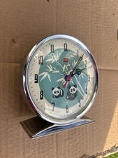 Vintage  70s Panda Bear Clock Wind Up Animated Shanghai China (EE341)